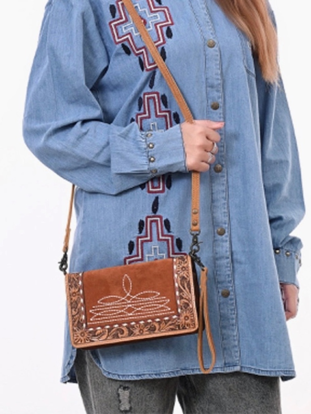 American Darling Crossbody Suede Genuine Western Leather Women Bag